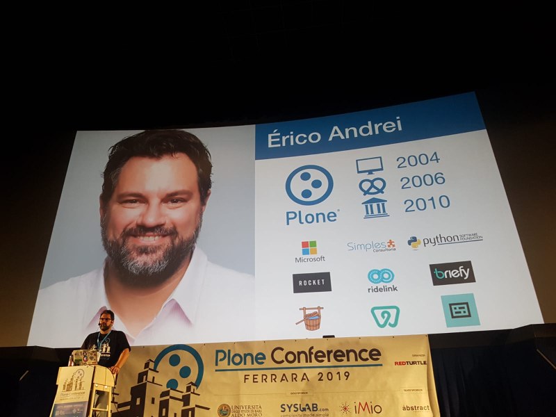 Érico Andrei during Plone Conference 2019