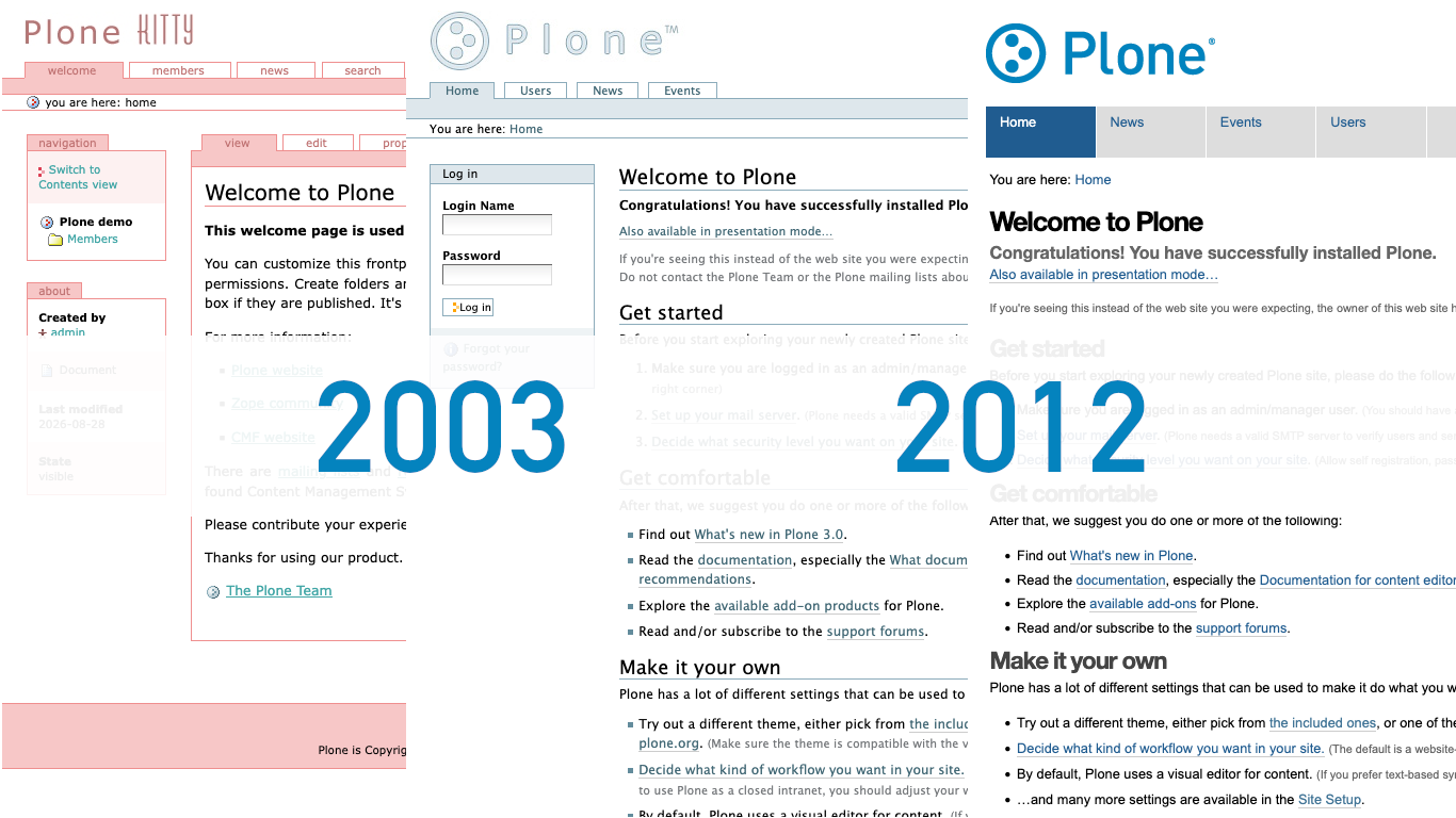 Plone Archeology (2003 - 2012)