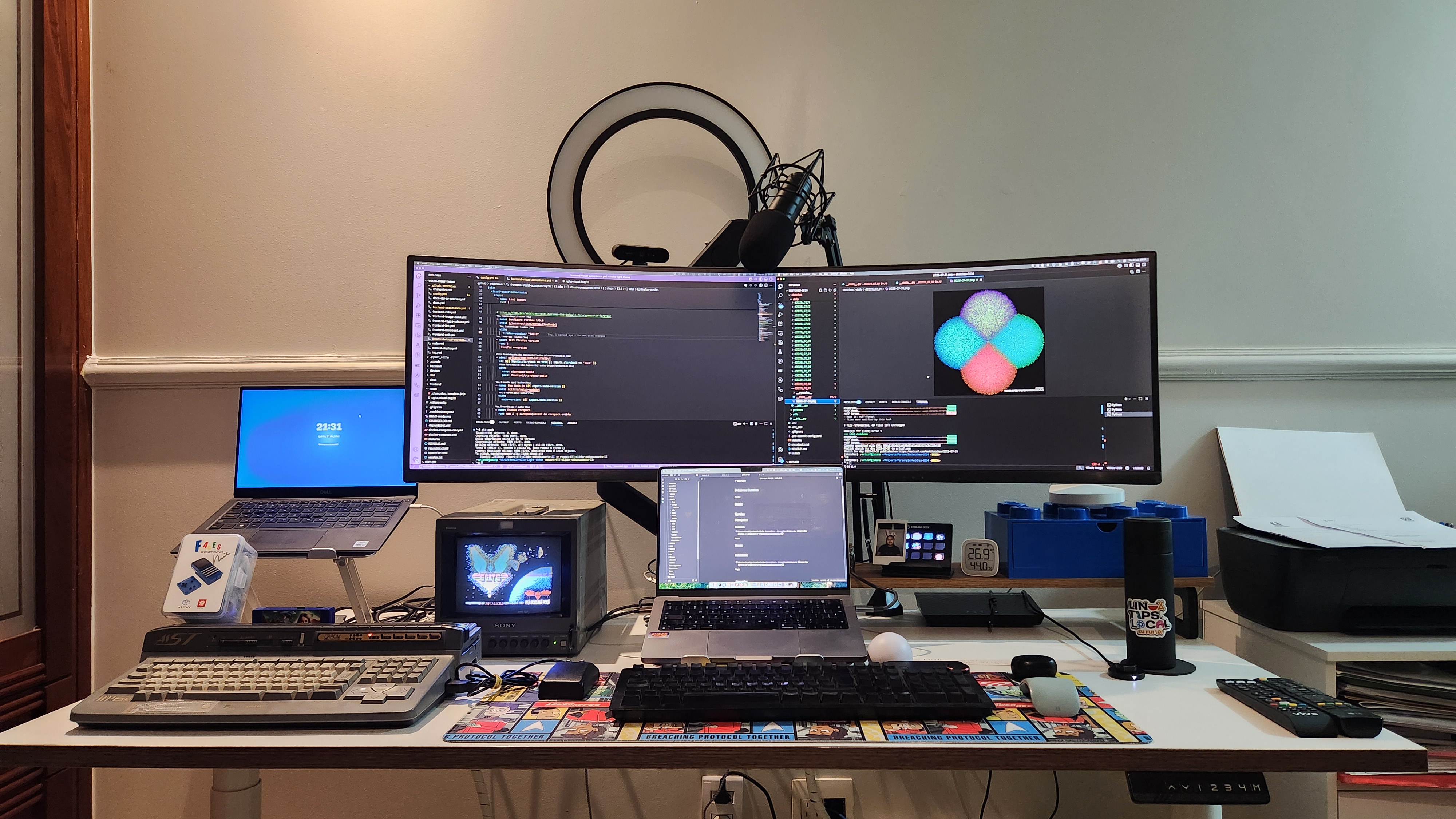 My current setup, with a large monitor. My current setup, with a large monitor.